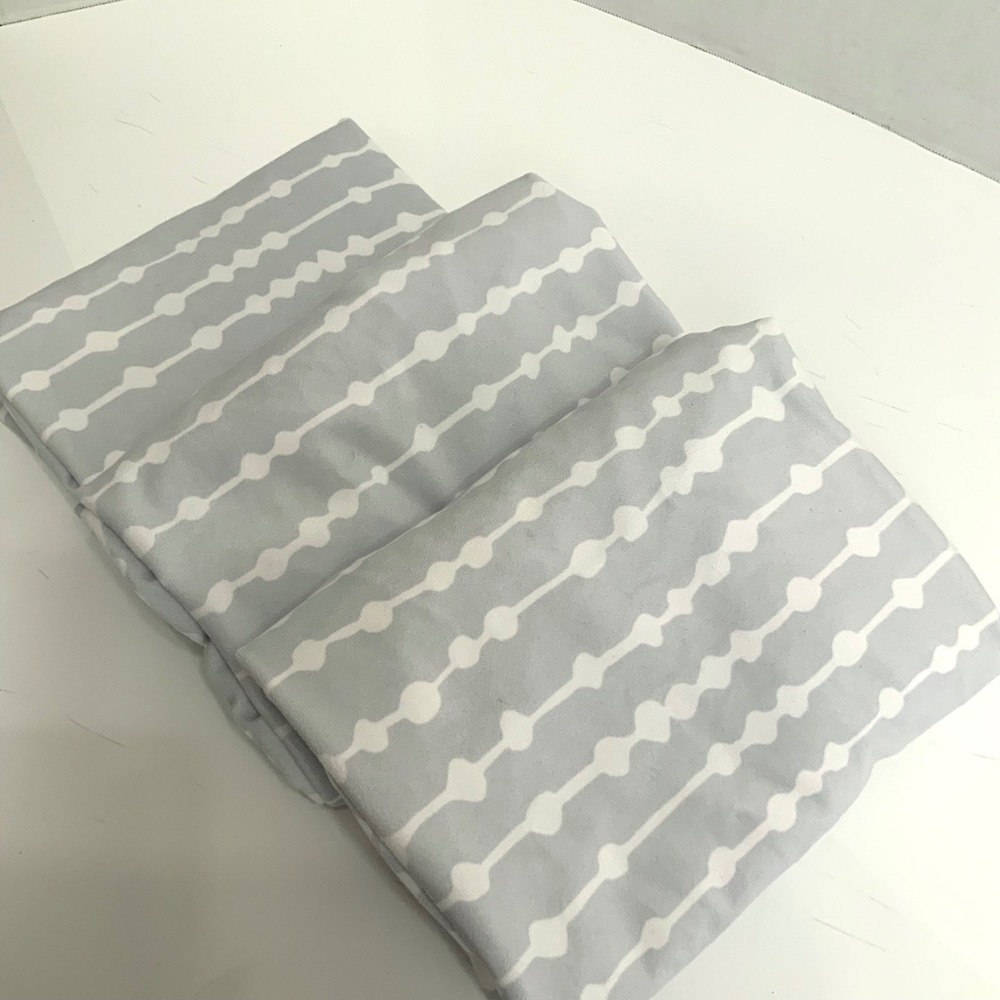 Lot of 3 4moms mamaroo Waterproof Bassinet Sheet Cover Gray White Beads Neutral